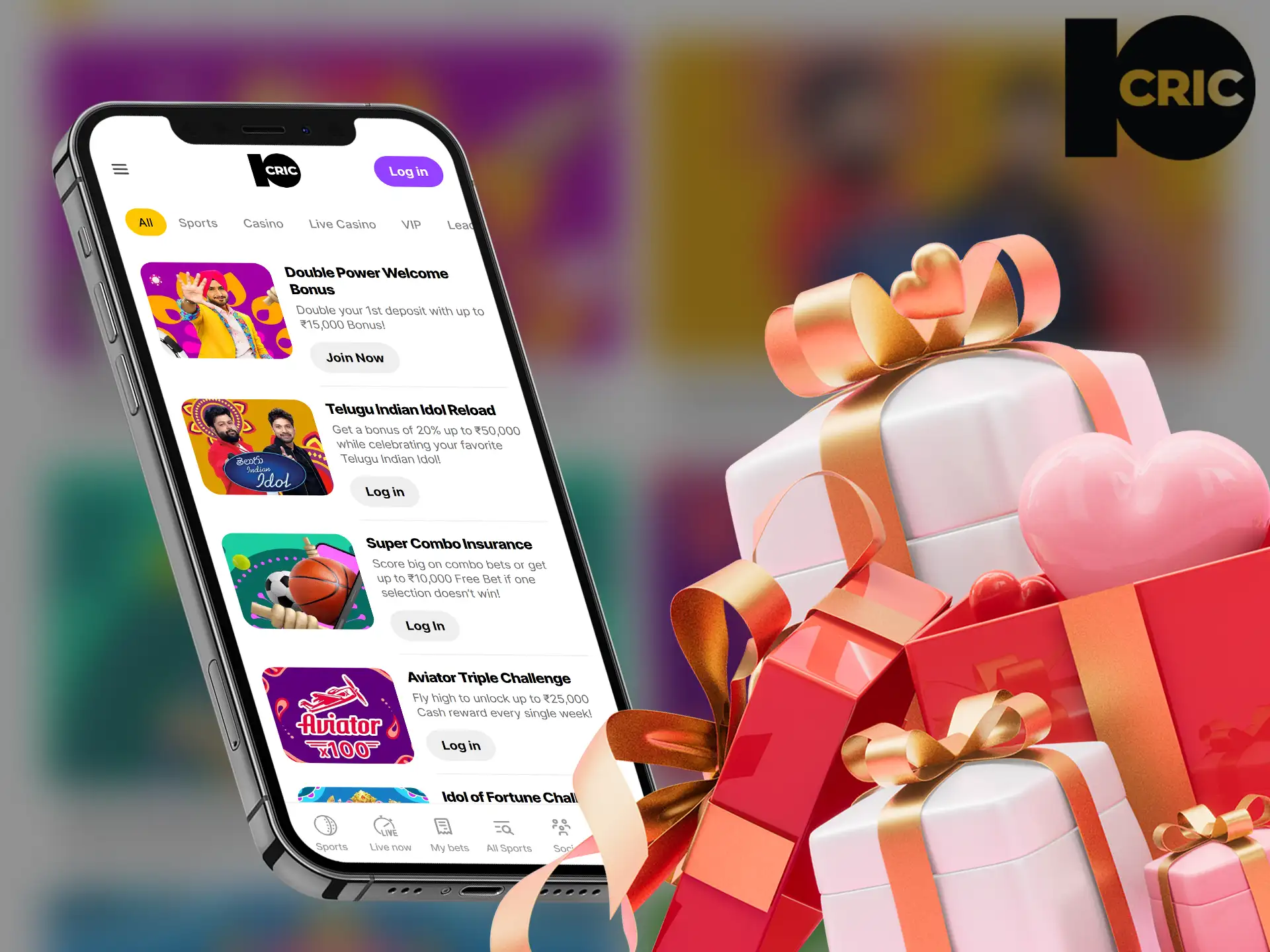 Welcome bonus and 10cric club rewards trophy