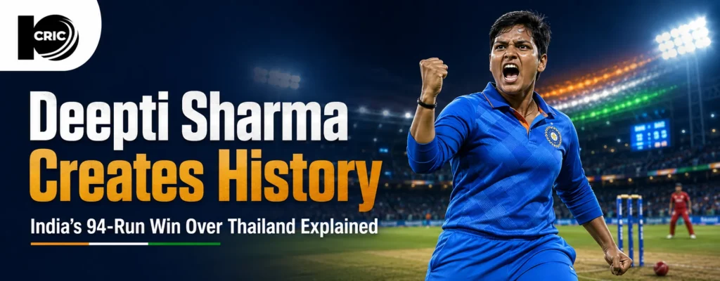 Deepti Sharma Creates History: India’s 94-Run Win Over Thailand Explained