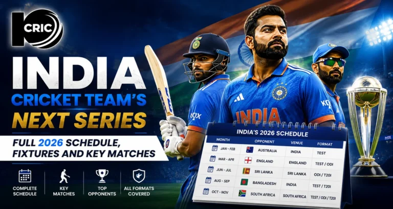 India Cricket Team’s Next Series: Full 2026 Schedule, Fixtures and Key Matches